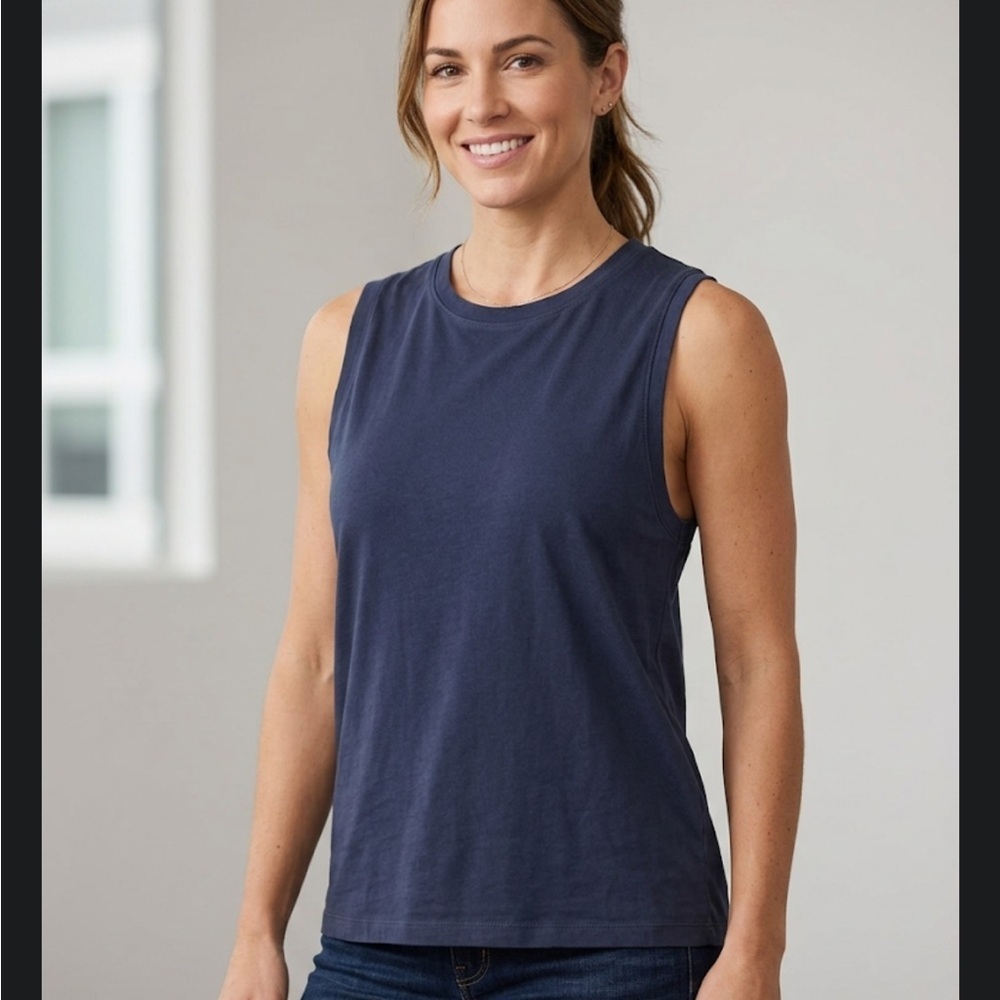 Kersh Navy Sleeveless Crewneck Tank Top